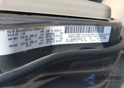 2004 Jeep Grand Cherokee Laredo из США, поврежденный, VIN 1J4GX48S44C333534